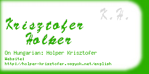 krisztofer holper business card